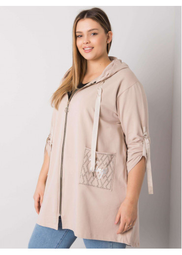 Béžovo hnedá mikina s kapucňou