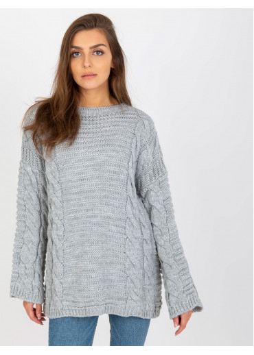 Sivý pletený sveter