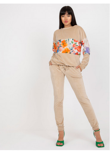 Béžovo hnedá tepláková súprava