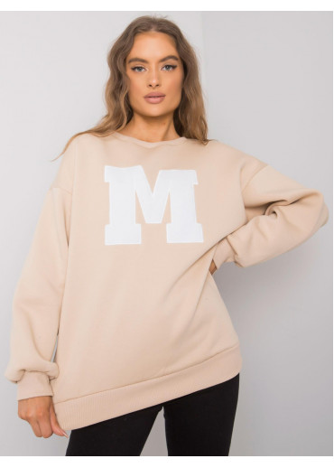 Béžovo hnedá mikina s nášivkou