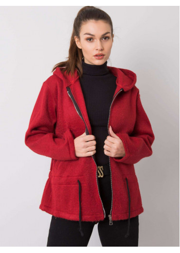 Bordovo červená mikina s kapucňou