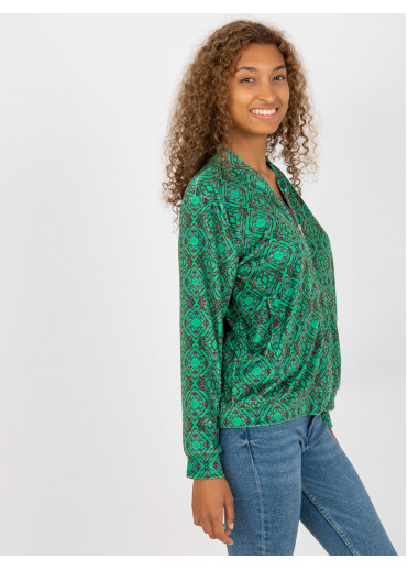 Zelená vzorovaná mikina