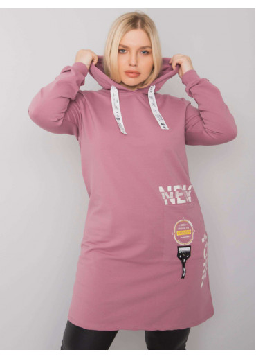 Tmavopúdrovo ružová tunika s potlačou