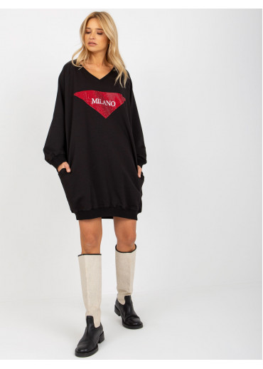 Čierna mikinová tunika Milano