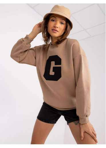 Béžovo hnedá basic mikina