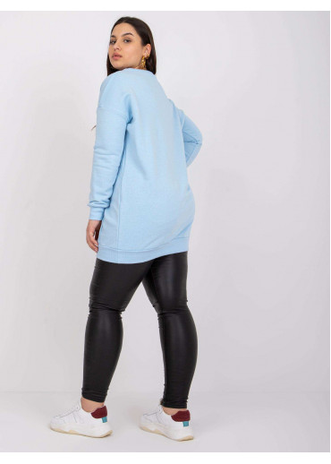 Svetlomodrá predĺžená mikina