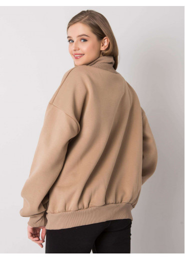 Béžovo hnedá mikina s rolákovým golierom