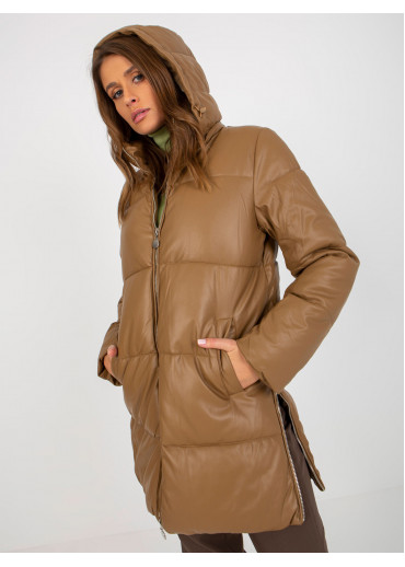 Hnedá zimná bunda s kapucňou
