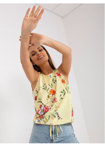 Vanilkovo žltý kvetovaný top