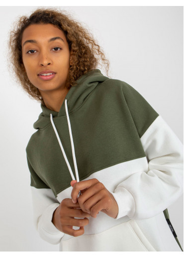 Khaki zelená dvojfarebná mikina