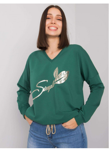 Tmavozelená mikina s potlačou