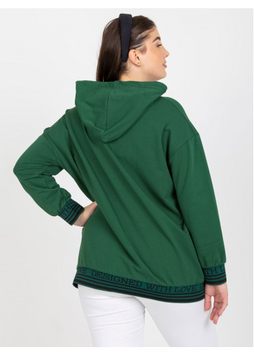 Tmavozelená mikina s kapucňou