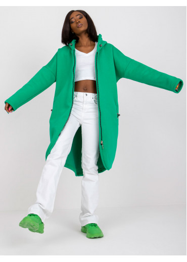 Tmavozelená predĺžená mikina