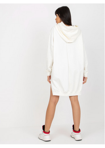 Smotanovo biela mikina s kapucňou