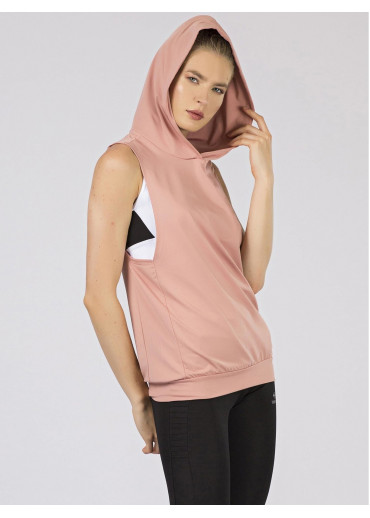 Tmavopúdrovo ružové tričko s kapucňou