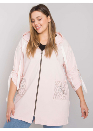 Púdrovo ružová mikina s kapucňou