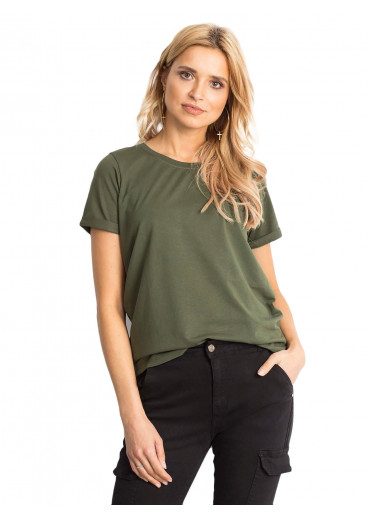 Khaki zelené basic tričko