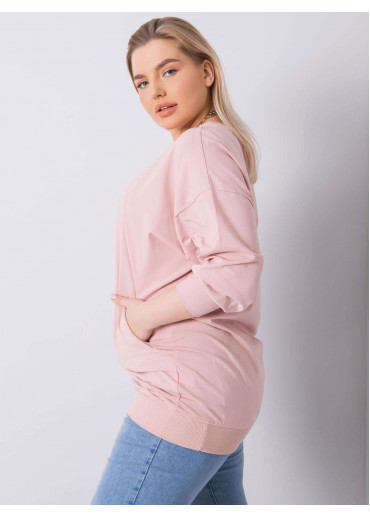 Púdrovo ružové dámske predĺžené tričko