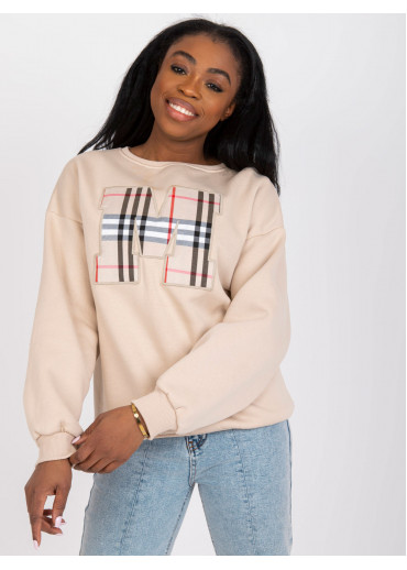 Béžovo hnedá basic mikina