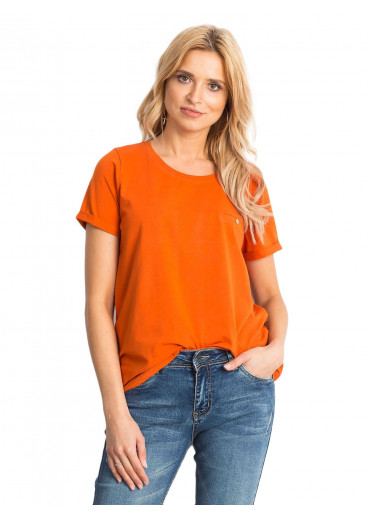 Karamelovo hnedé bavlnené tričko