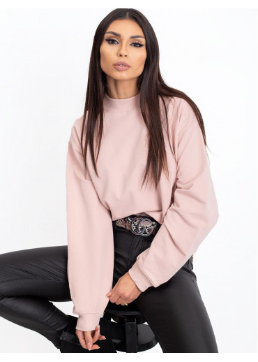 Ružová mikina so stojačikom