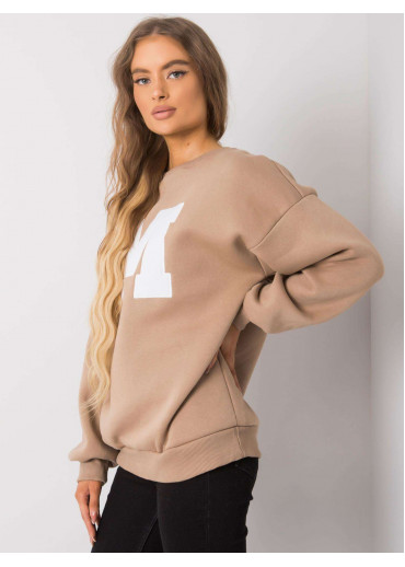 Kapučínovo hnedá mikina s nášivkou