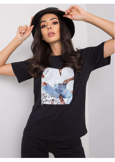 Čierne bavlnené tričko