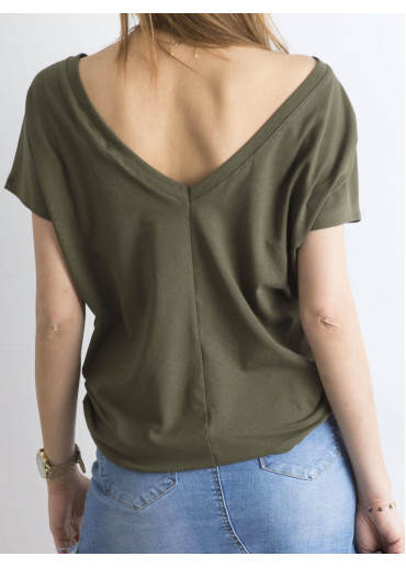 Khaki zelené basic tričko