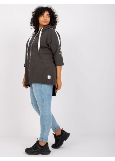 Khaki zelená mikina na zips