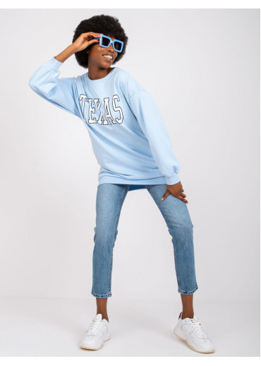 Svetlomodrá predĺžená mikina