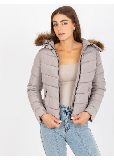 Béžovo hnedá prešívaná bunda