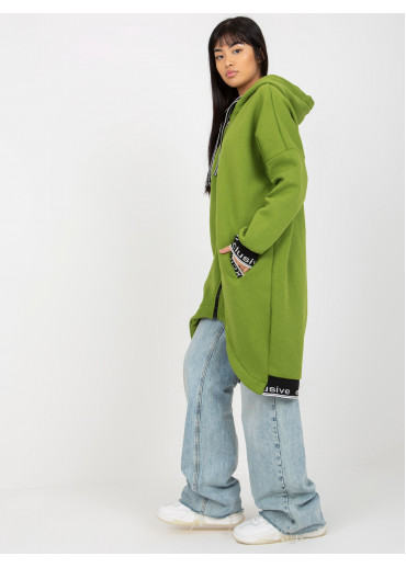 Zelená asymetrická mikina