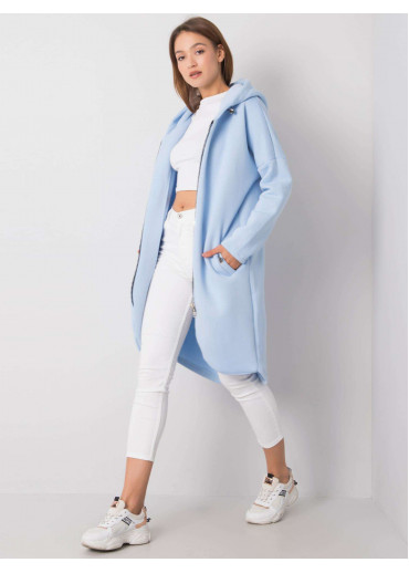 Svetlomodrá predĺžená mikina