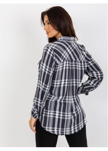 Tmavosivá károvaná blúzka