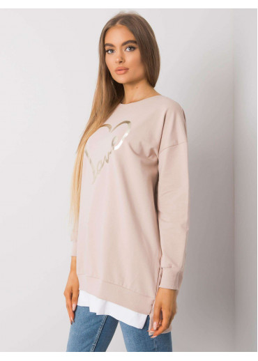 Béžovo hnedá tunika s potlačou