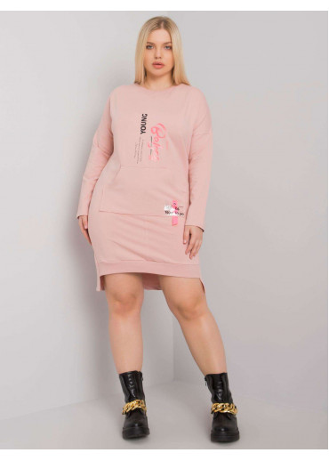 Tmavopúdrovo ružová tunika s potlačou