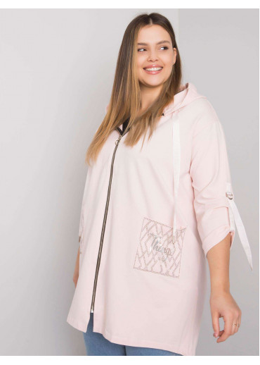 Púdrovo ružová mikina s kapucňou