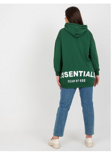 Tmavozelená mikina s kapucňou