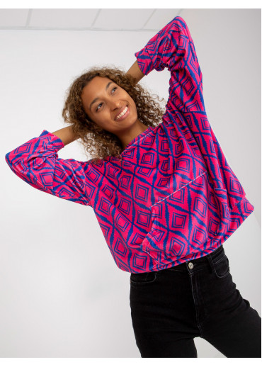 Ružová vzorovaná mikina