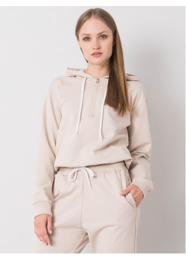 Béžovo hnedá mikina s kapucňou