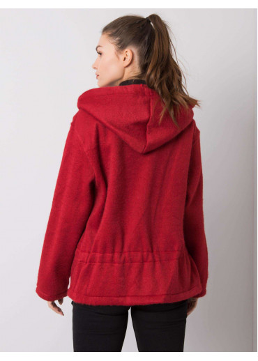 Bordovo červená mikina s kapucňou