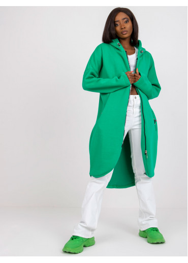 Tmavozelená predĺžená mikina