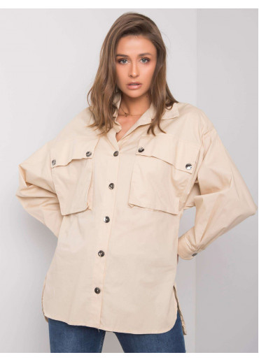 Béžovo hnedá asymetrická košeľa