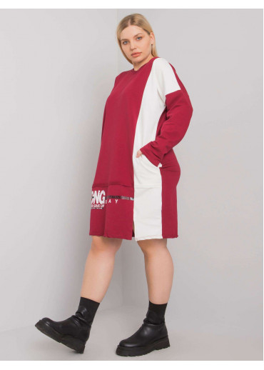 Bordovo červená mikinová tunika