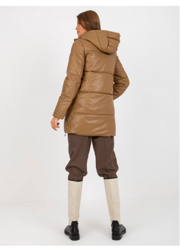 Hnedá zimná bunda s kapucňou