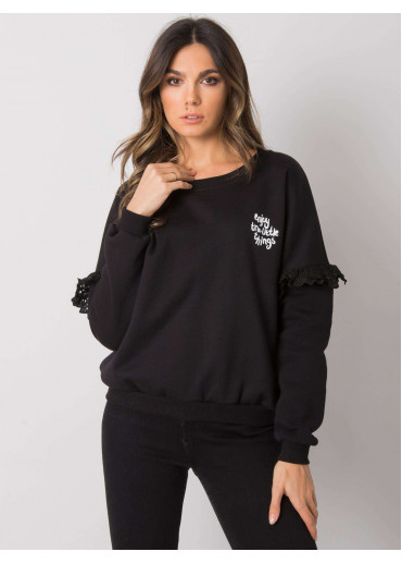 Čierna dámska mikina s volánmi