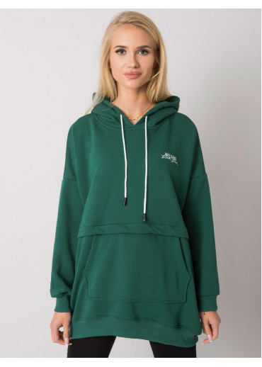 Tmavozelená mikina s kapucňou