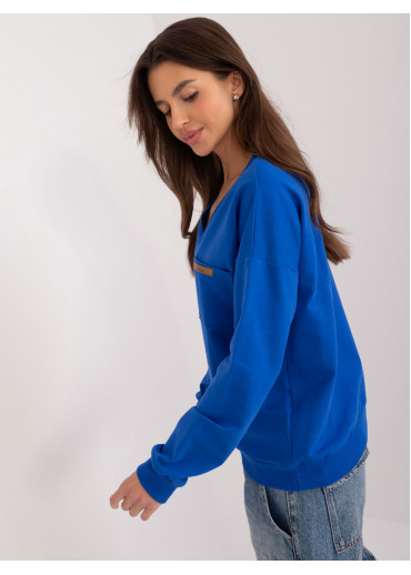 Kobaltovo modré dámske tričko s dlhým rukávom