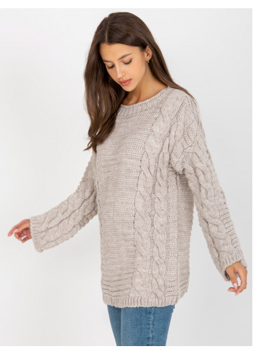 Béžovo hnedý pletený sveter