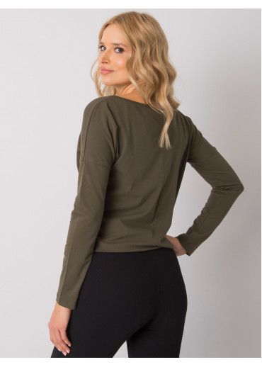 Khaki zelené tričko s dlhým rukávom
